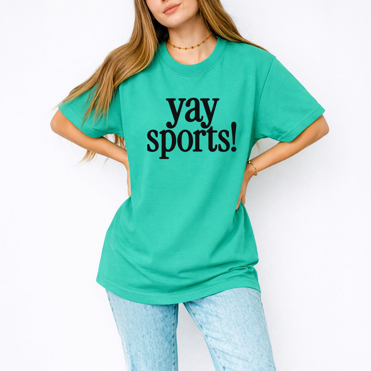 Yay Sports! - Women's Garment Dyed Graphic T-Shirt