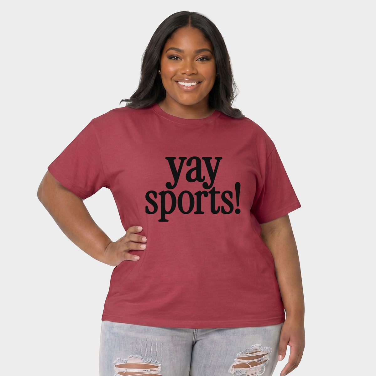 Yay Sports! - Women's Plus Garment Dyed Tee