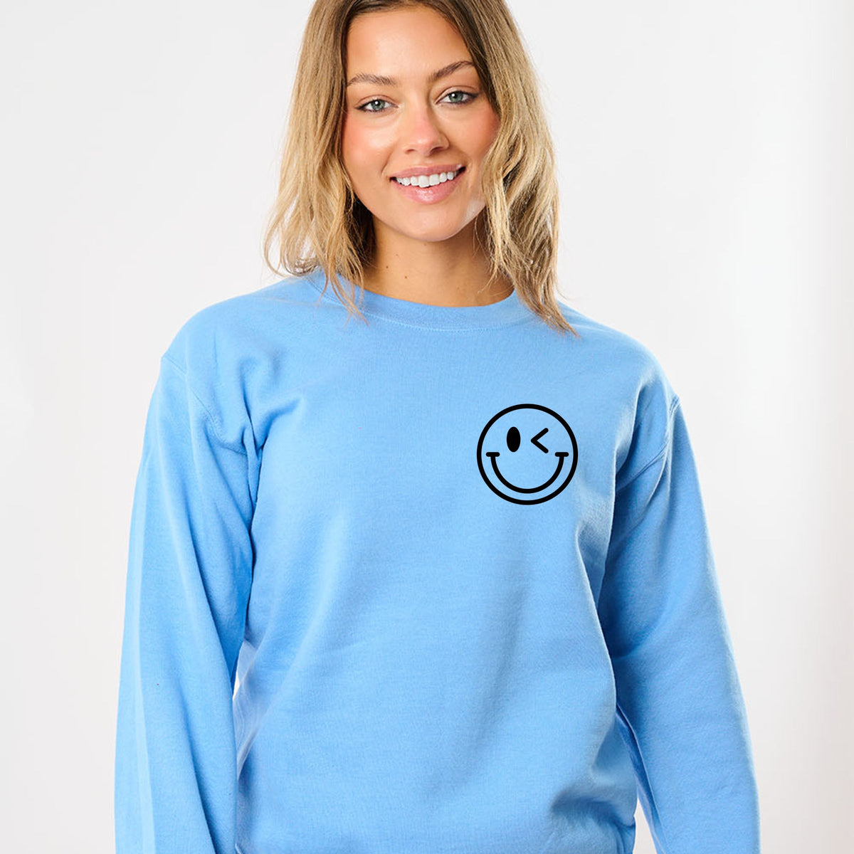S.W.Smiley You're Doing Great Smiley Front and Back Design -  Women's Graphic Sweatshirt