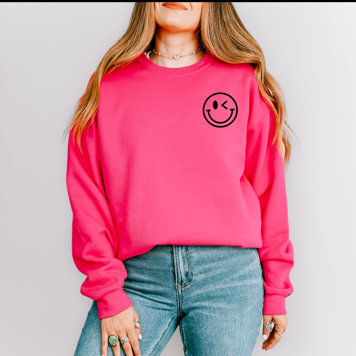 S.W.Smiley You're Doing Great Smiley Front and Back Design -  Women's Graphic Sweatshirt