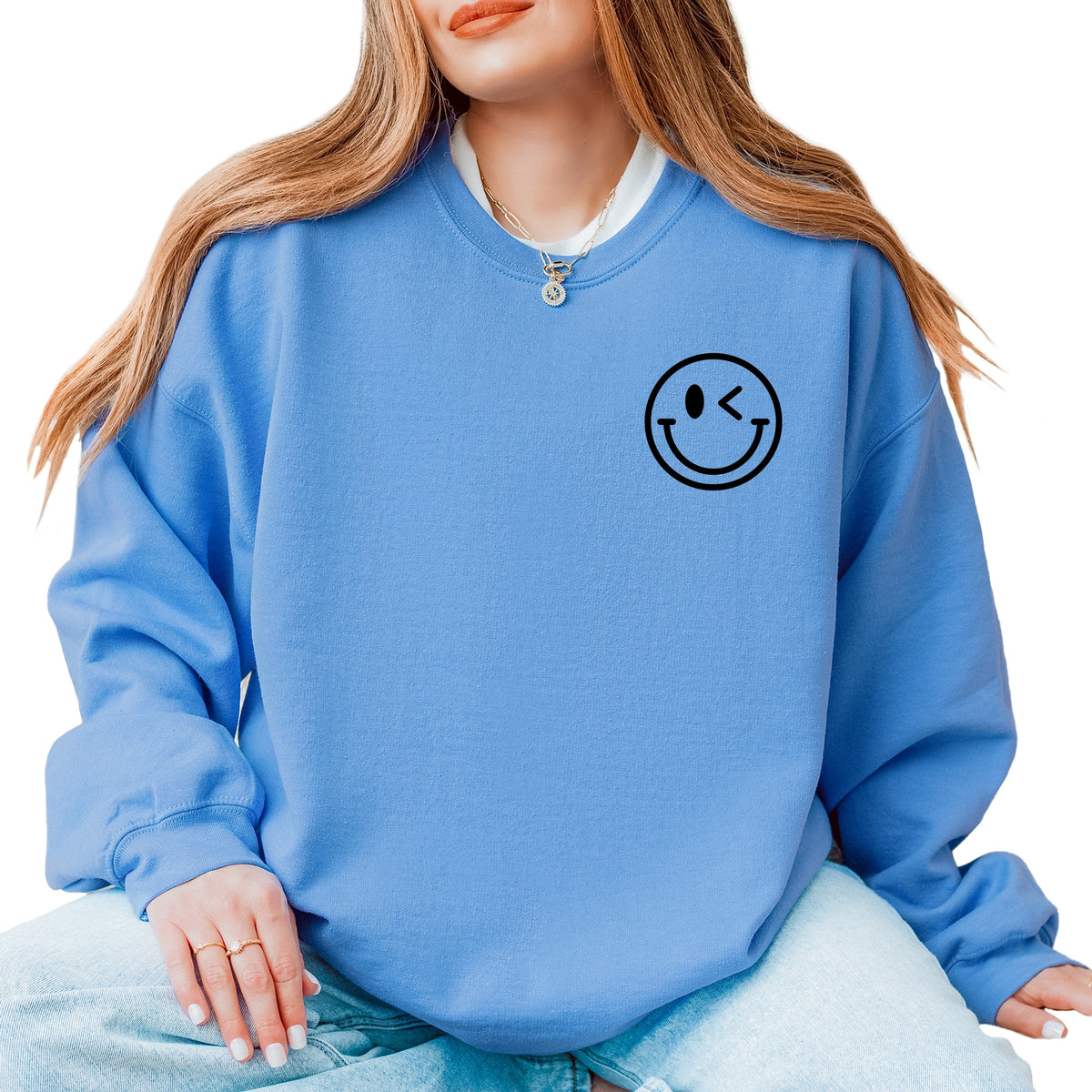 S.W.Smiley You're Doing Great Smiley Front and Back Design -  Women's Graphic Sweatshirt