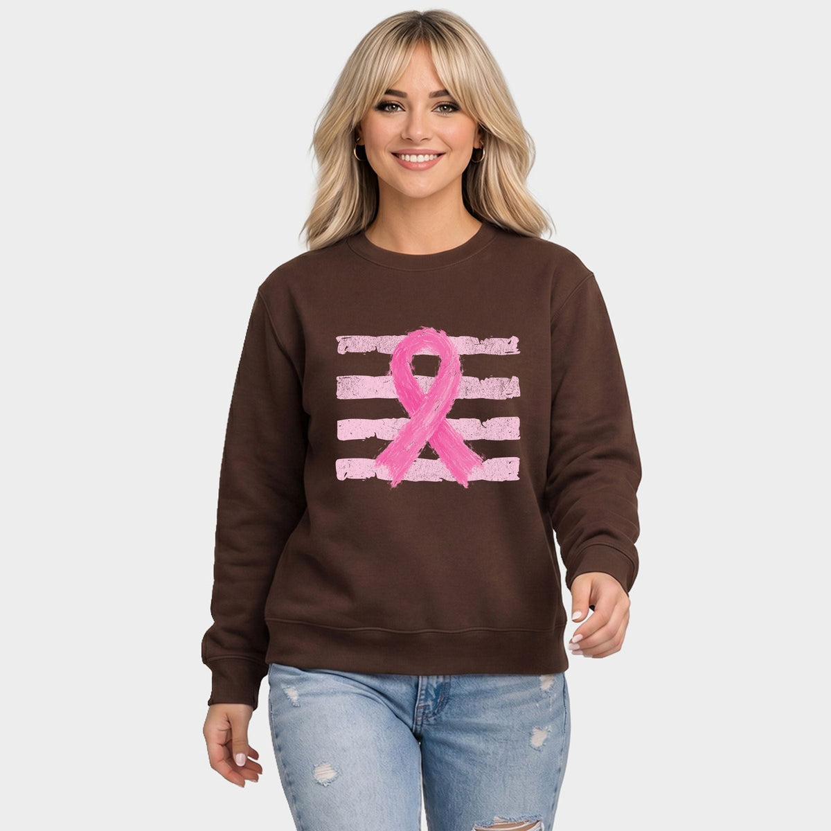 Breast Cancer Ribbon -  Women's Graphic Sweatshirt
