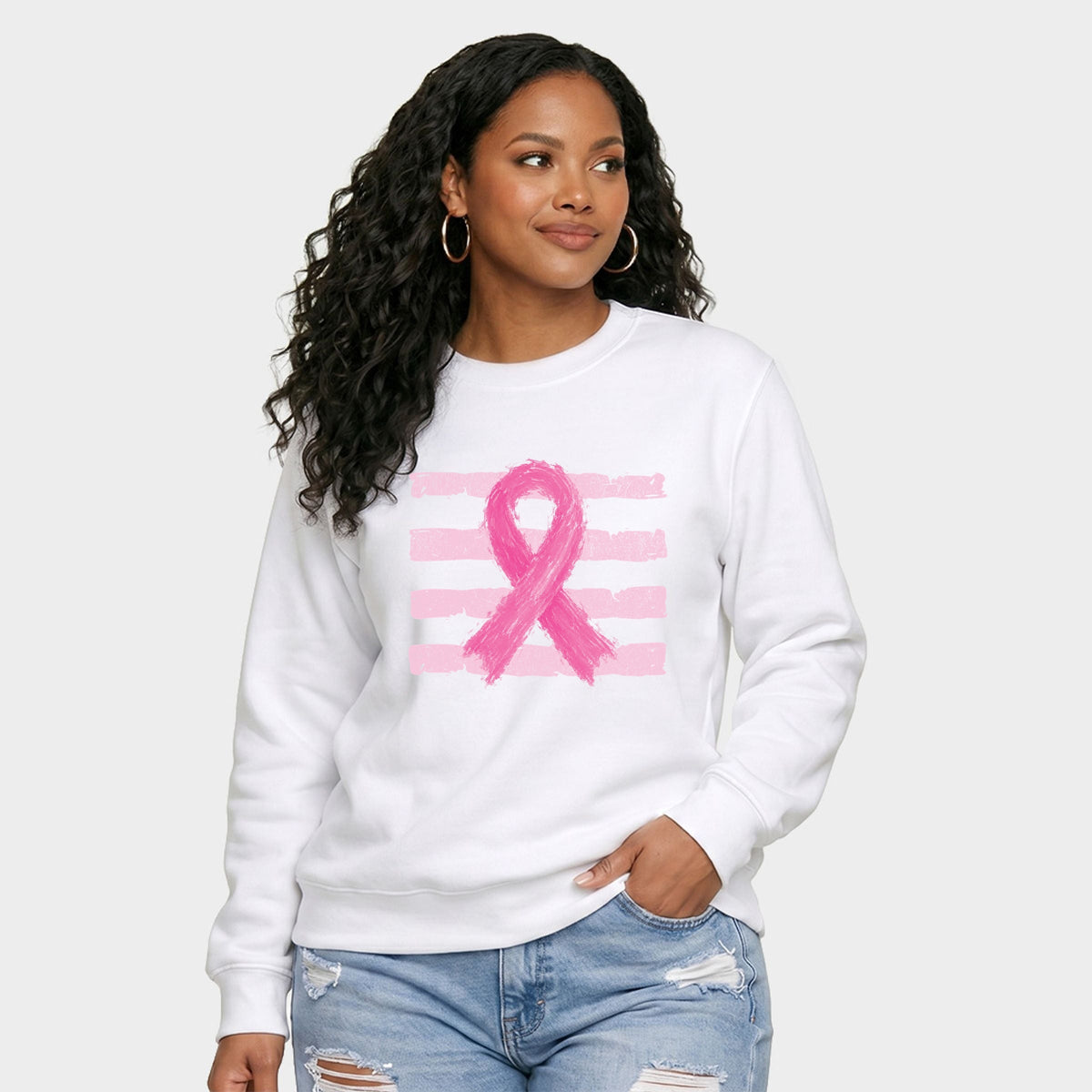 Breast Cancer Ribbon -  Women's Graphic Sweatshirt