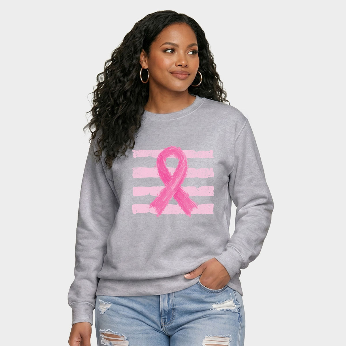 Breast Cancer Ribbon -  Women's Graphic Sweatshirt