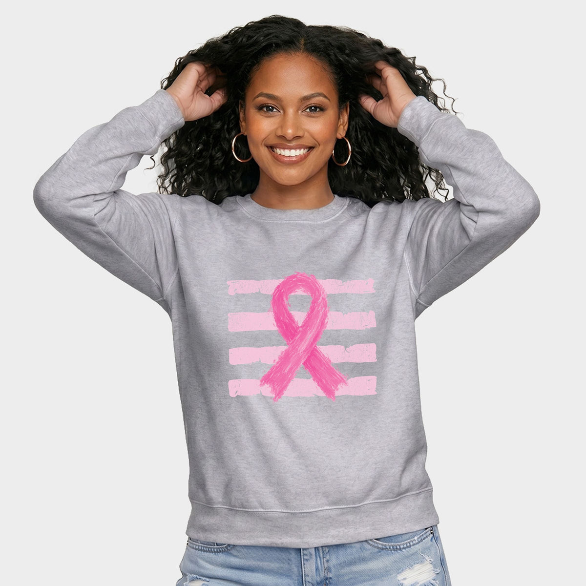 Breast Cancer Ribbon -  Women's Graphic Sweatshirt