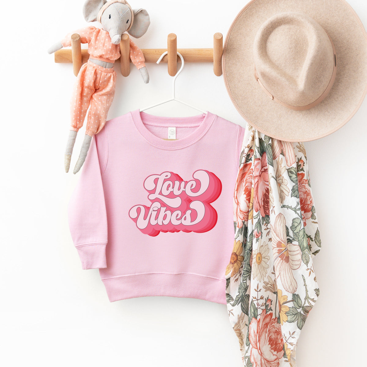 Retro Love Vibes - Toddler Graphic Sweatshirt