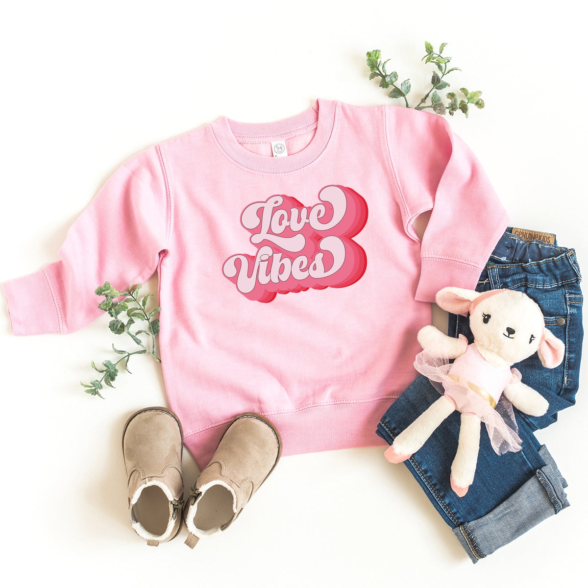 Retro Love Vibes - Toddler Graphic Sweatshirt