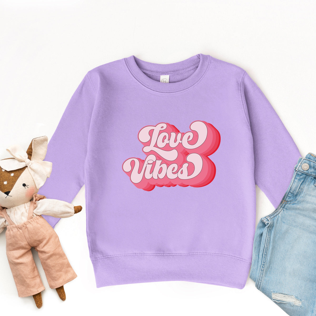 Retro Love Vibes - Toddler Graphic Sweatshirt