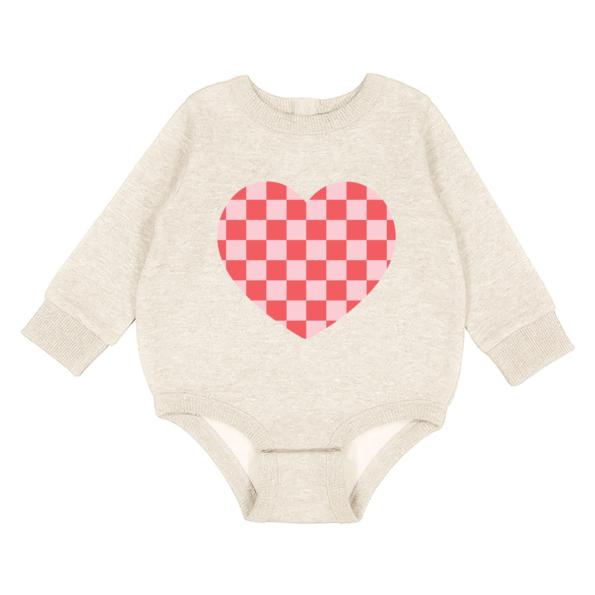 Valentines Checkered Heart - Infant Fleece BodySuit