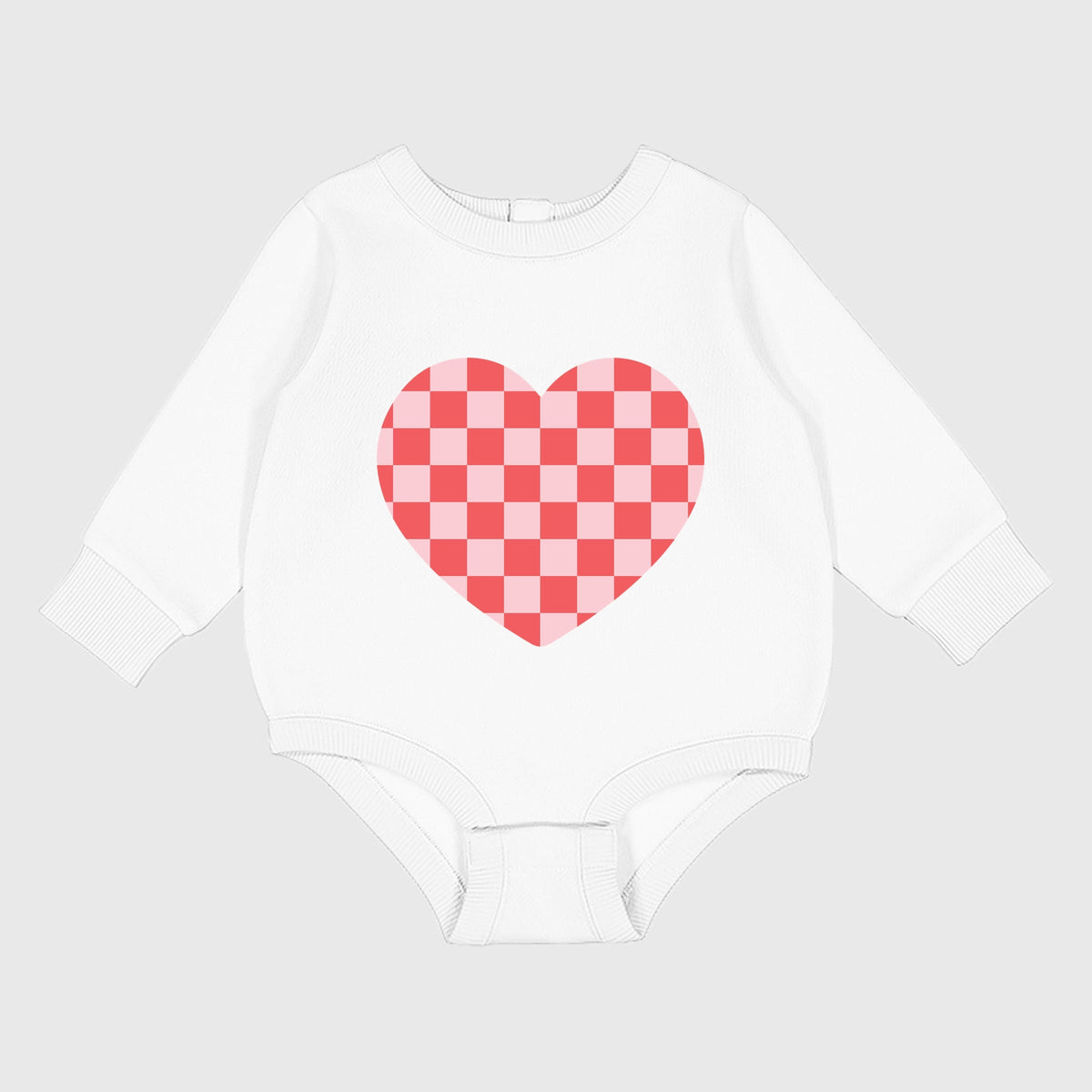 Valentines Checkered Heart - Infant Fleece BodySuit