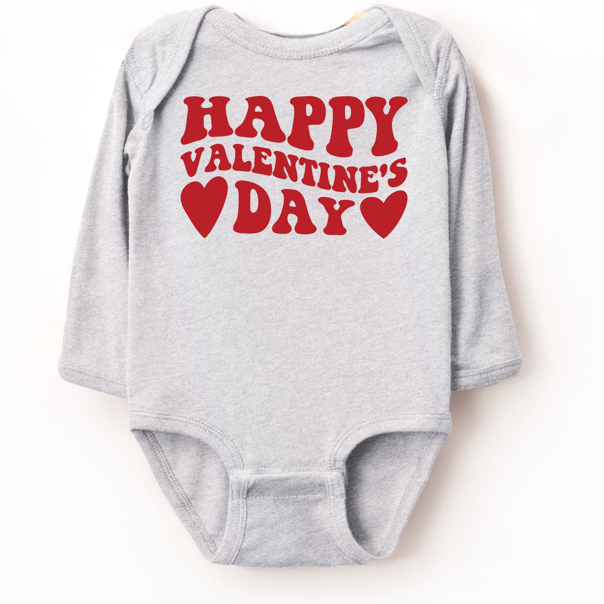 Happy Valentines Day Hearts - Baby Long Sleeve Bodysuit