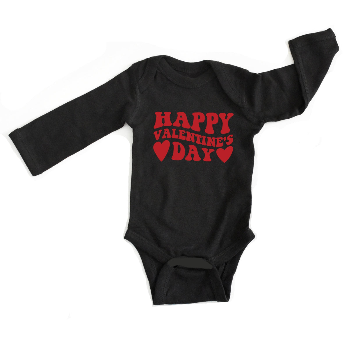 Happy Valentines Day Hearts - Baby Long Sleeve Bodysuit