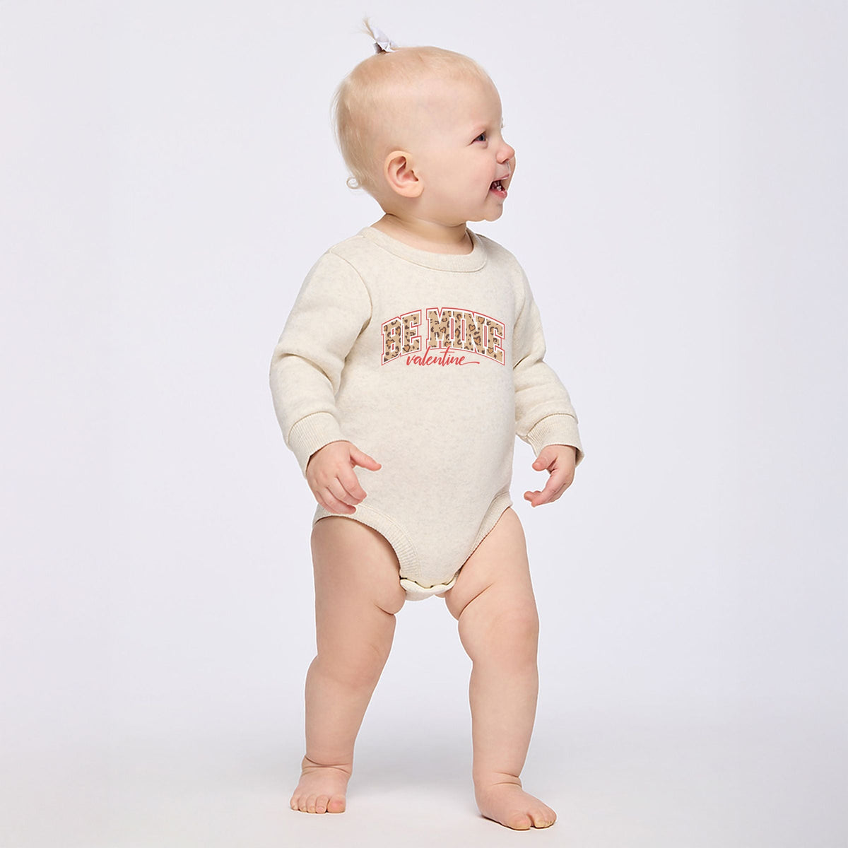 Be Mine Valentine Varsity Leopard - Infant Fleece BodySuit