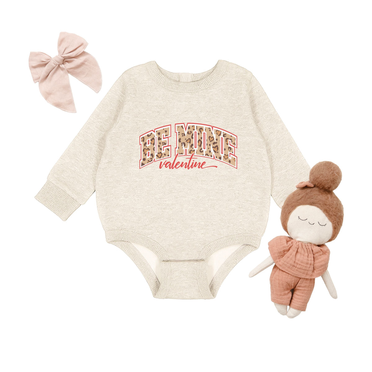 Be Mine Valentine Varsity Leopard - Infant Fleece BodySuit