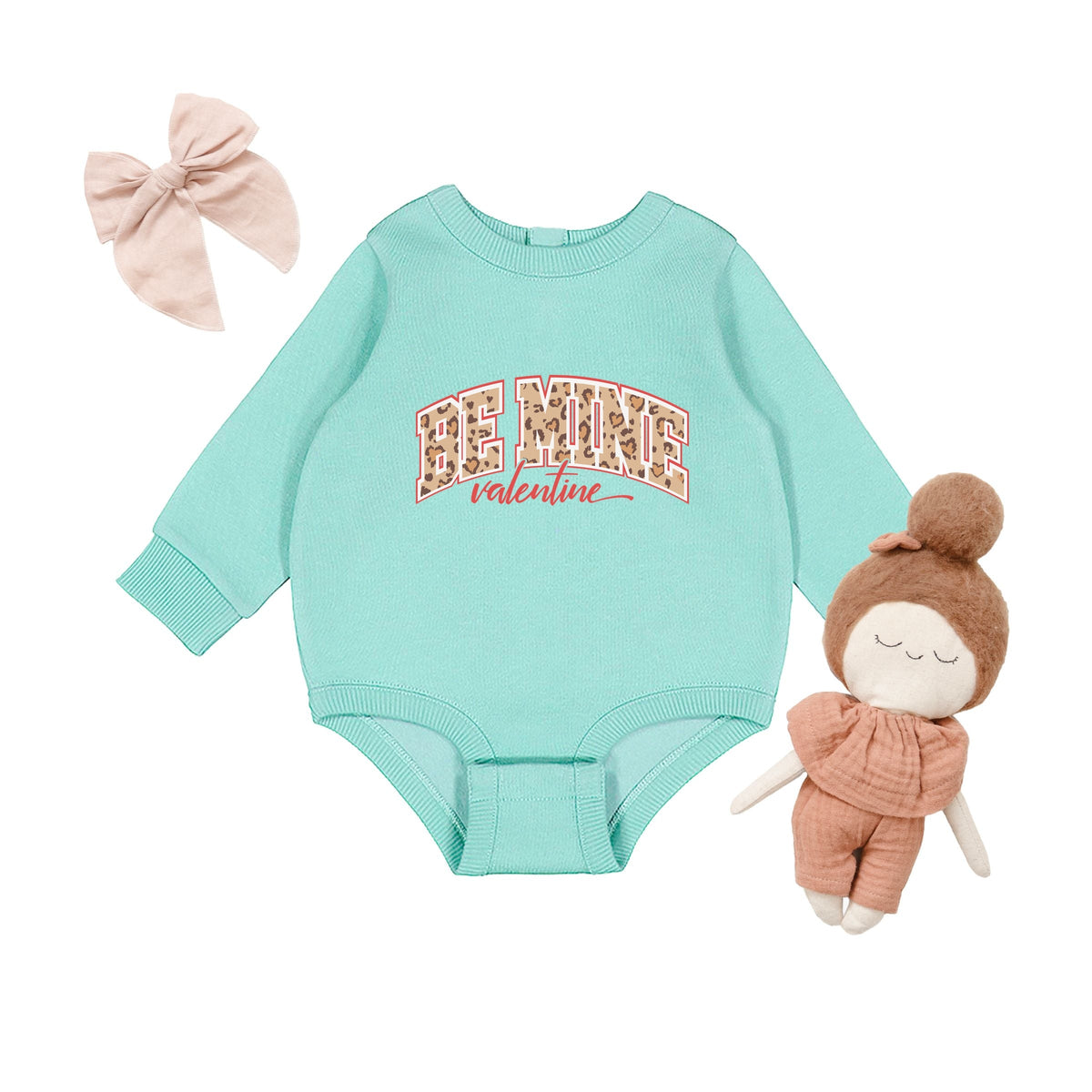 Be Mine Valentine Varsity Leopard - Infant Fleece BodySuit