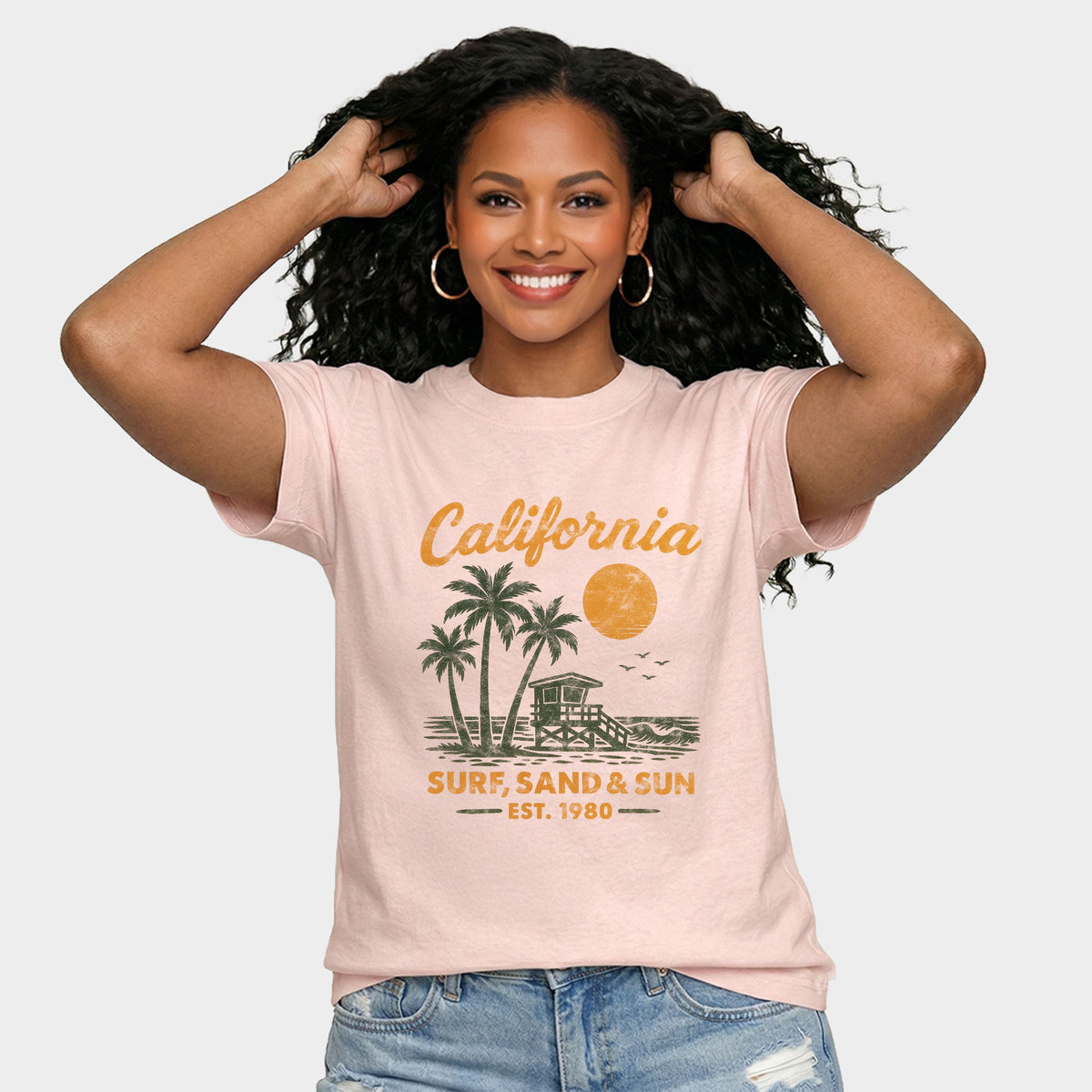 California Surf, Sand & Sun - Women's Relaxed Boxy Tee