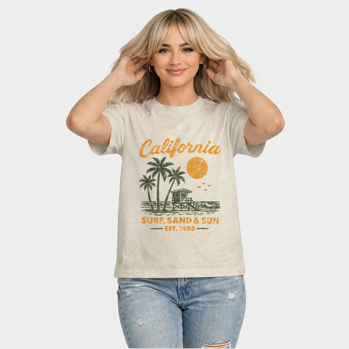 California Surf, Sand & Sun - Women's Relaxed Boxy Tee