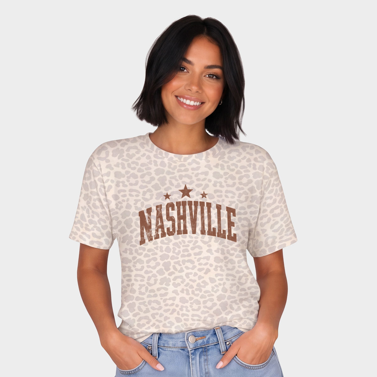 Nashville Varsity Stars - Women's Leopard Print Tee
