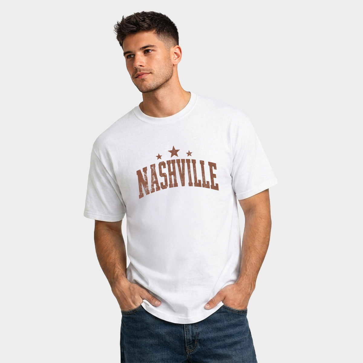 Nashville Varsity Stars - Men's Garment Dyed Graphic T-Shirt