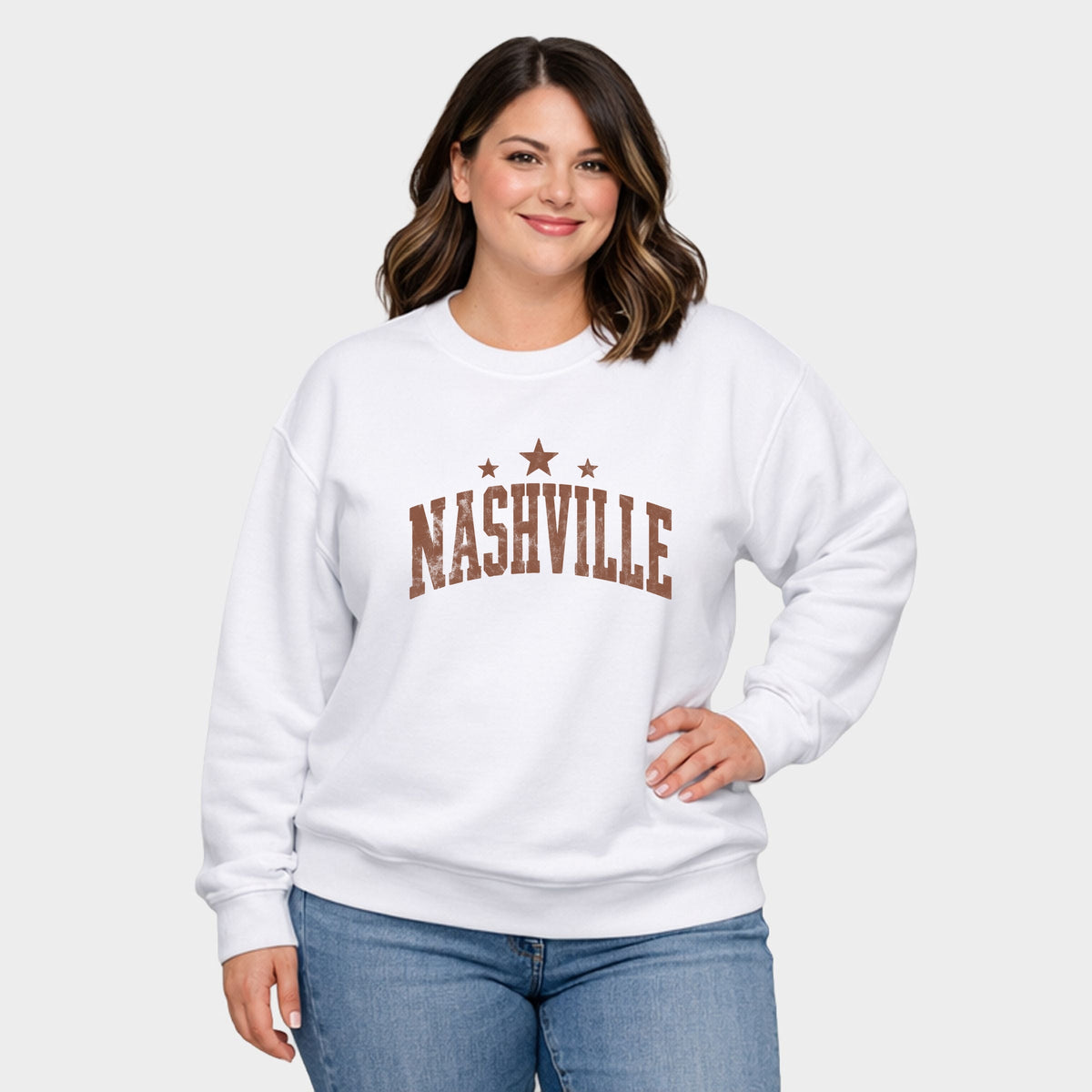 Nashville Varsity Stars - Women's Plus Sized Graphic Sweatshirt