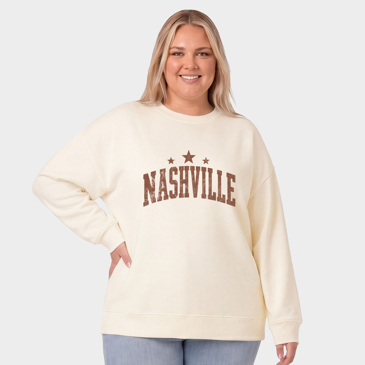 Nashville Varsity Stars - Women's Plus Sized Graphic Sweatshirt