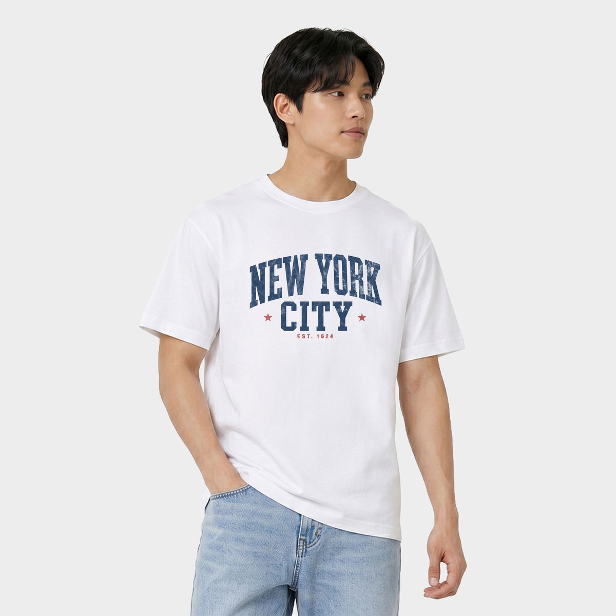 New York City Varsity Stars - Men's Garment Dyed Graphic T-Shirt