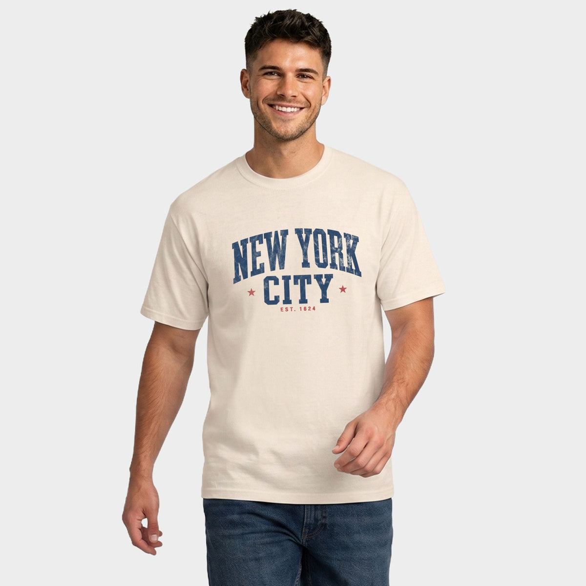 New York City Varsity Stars - Men's Garment Dyed Graphic T-Shirt