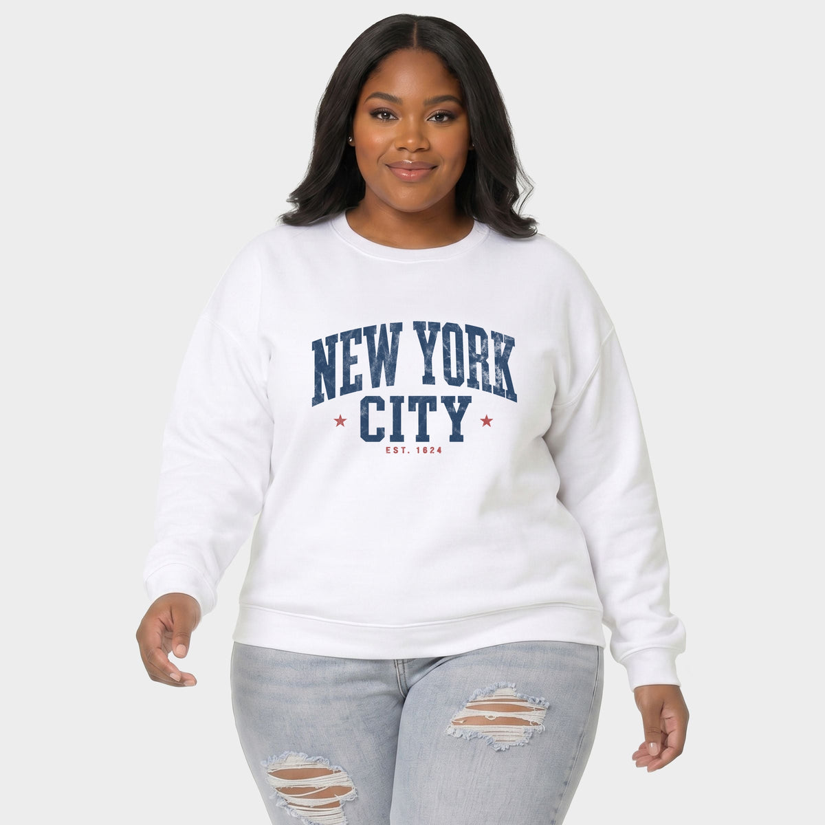 New York City Varsity Stars - Women's Plus Sized Graphic Sweatshirt