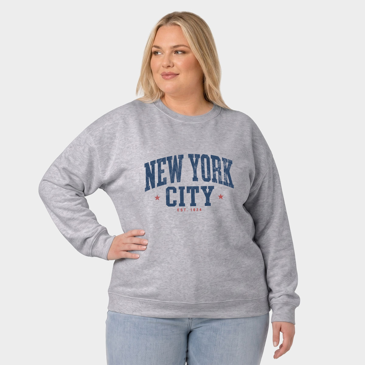 New York City Varsity Stars - Women's Plus Sized Graphic Sweatshirt