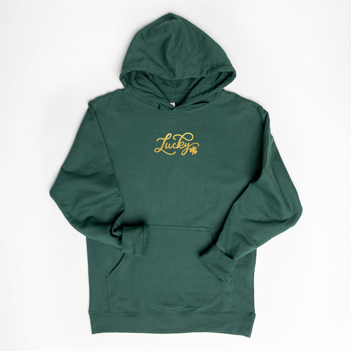 Cursive Lucky Clover Glitter - Women's Graphic Hoodie
