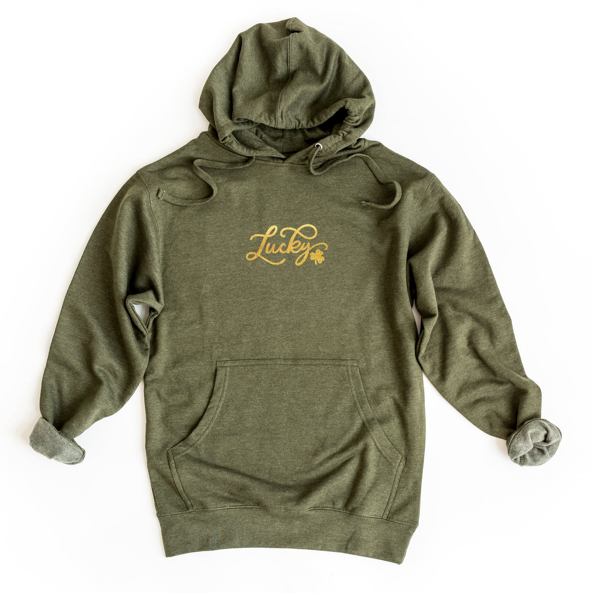 Cursive Lucky Clover Glitter - Women's Graphic Hoodie