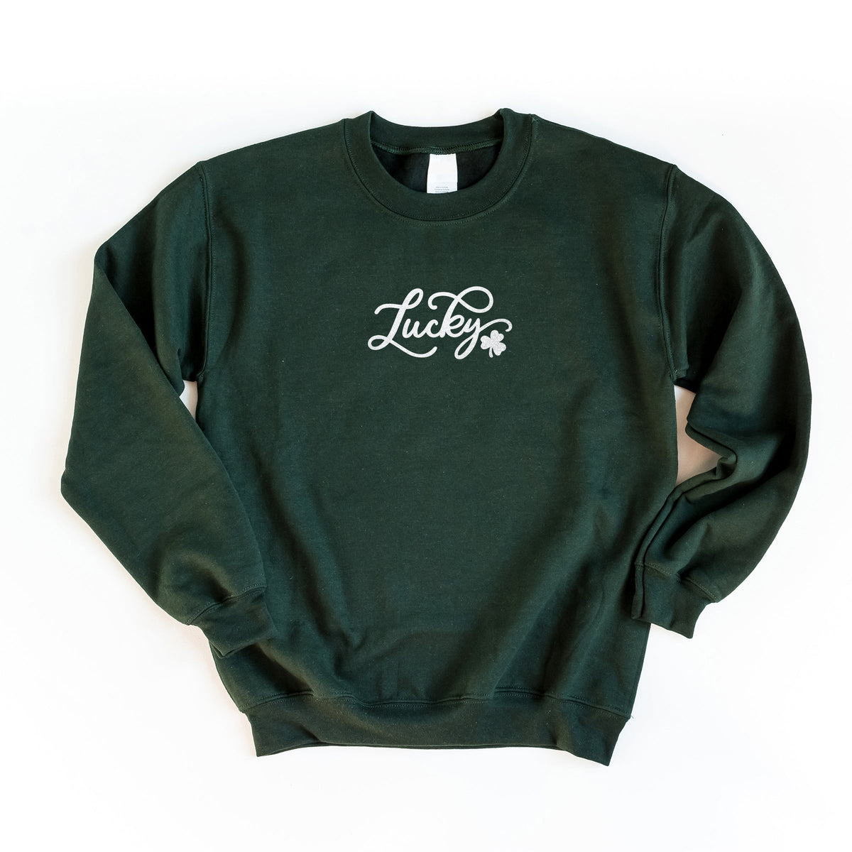 Cursive Lucky Clover Glitter - Women's Graphic Sweatshirt