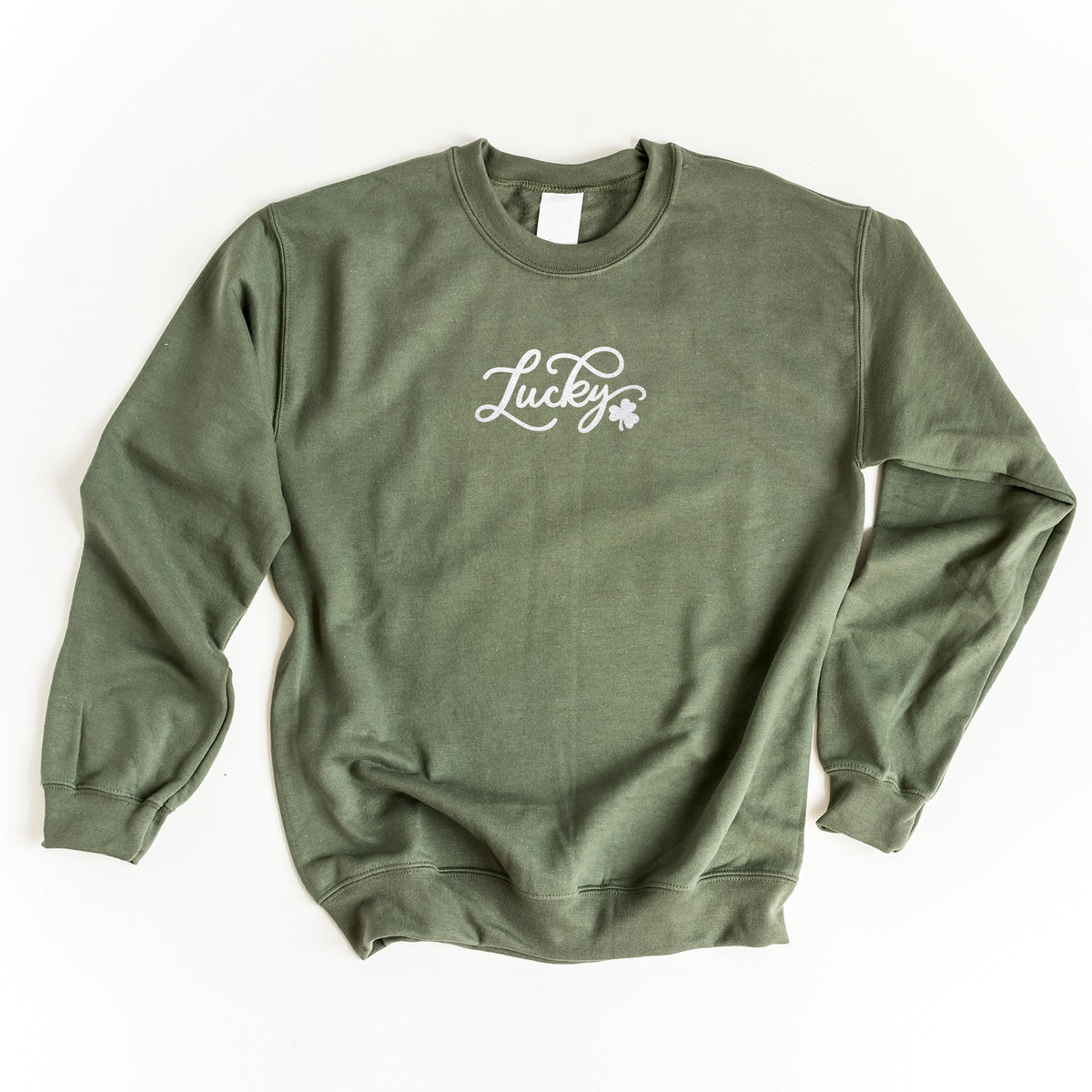 Cursive Lucky Clover Glitter - Women's Graphic Sweatshirt