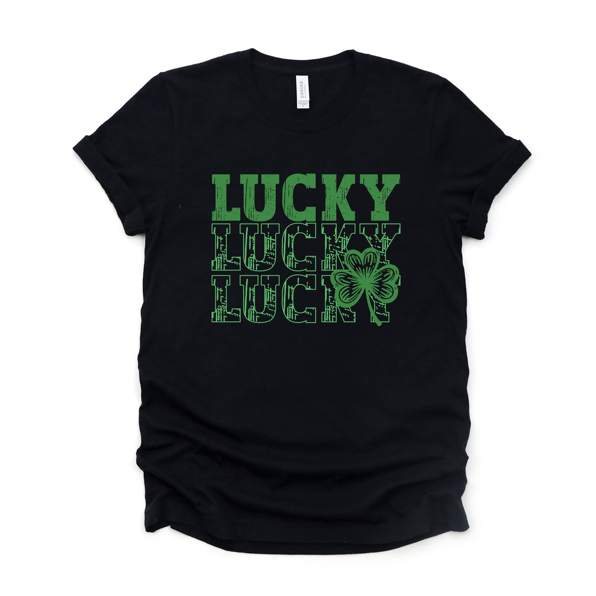 Bold Green Lucky Stacked - Women's Short Sleeve Graphic T-Shirt