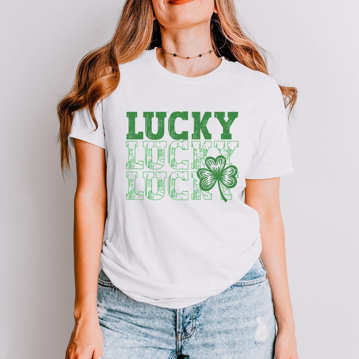 Bold Green Lucky Stacked - Women's Short Sleeve Graphic T-Shirt
