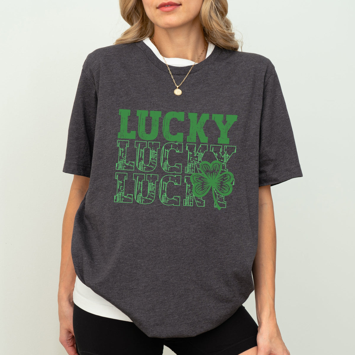 Bold Green Lucky Stacked - Women's Short Sleeve Graphic T-Shirt