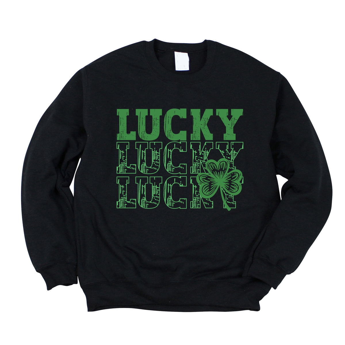 Bold Green Lucky Stacked - Women's Graphic Sweatshirt
