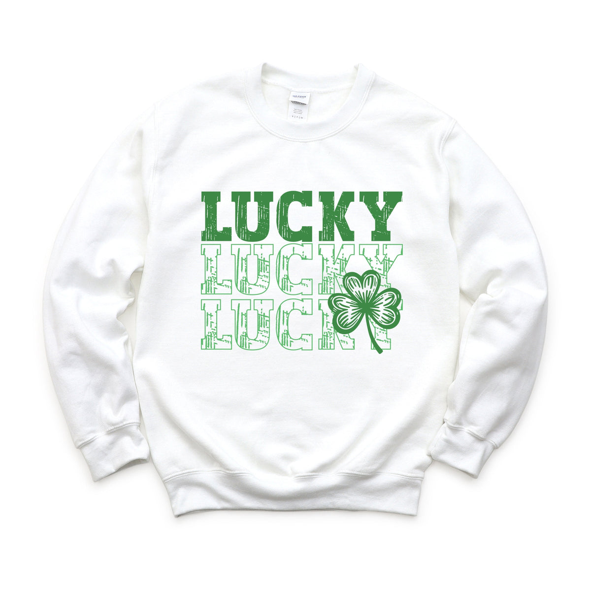 Bold Green Lucky Stacked - Women's Graphic Sweatshirt