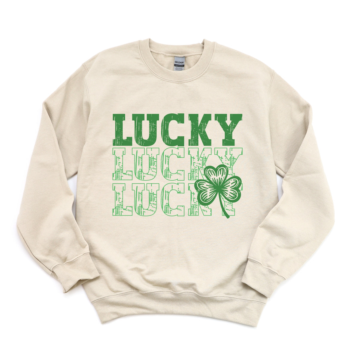 Bold Green Lucky Stacked - Women's Graphic Sweatshirt