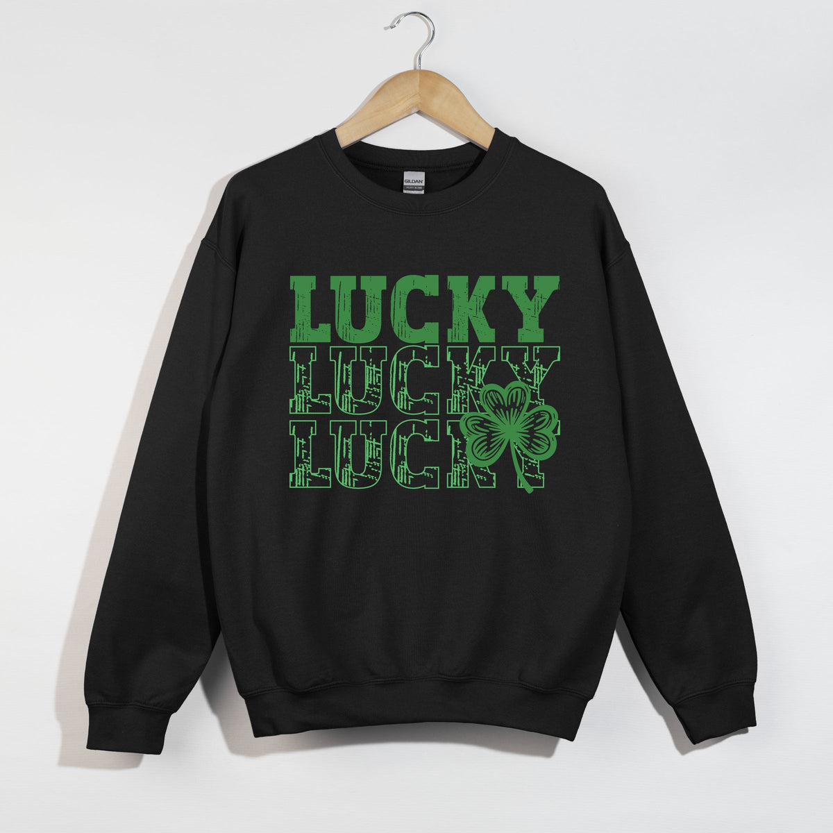Bold Green Lucky Stacked - Women's Graphic Sweatshirt