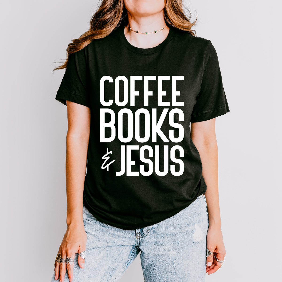 Coffee Books Jesus - Women's Short Sleeve Graphic T-Shirt