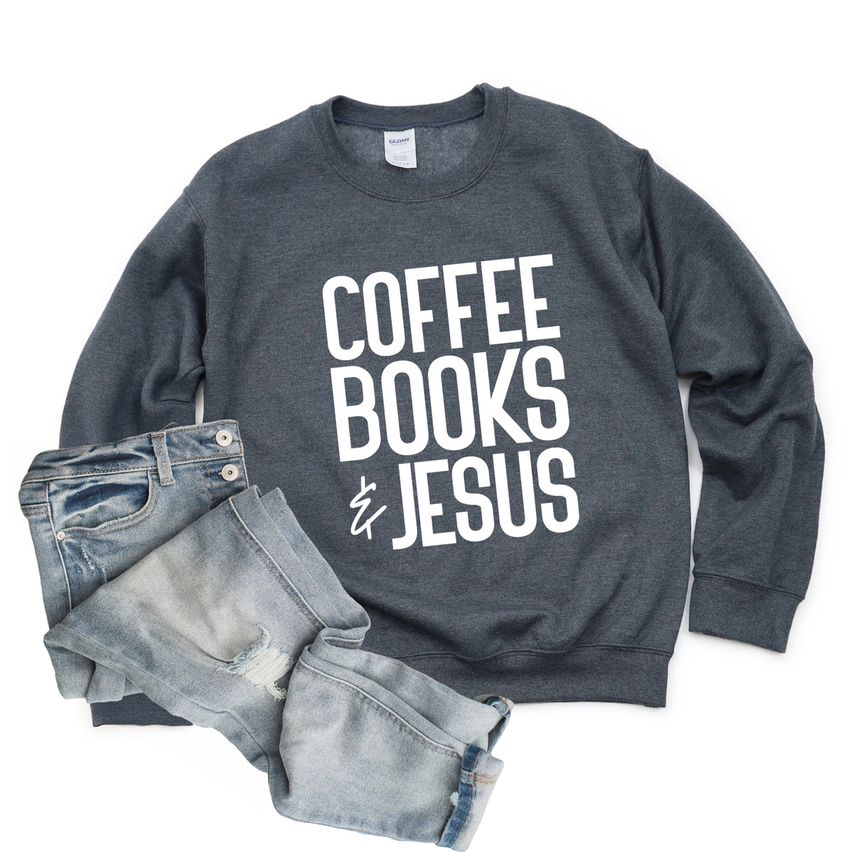 Coffee Books Jesus - Women's Graphic Sweatshirt
