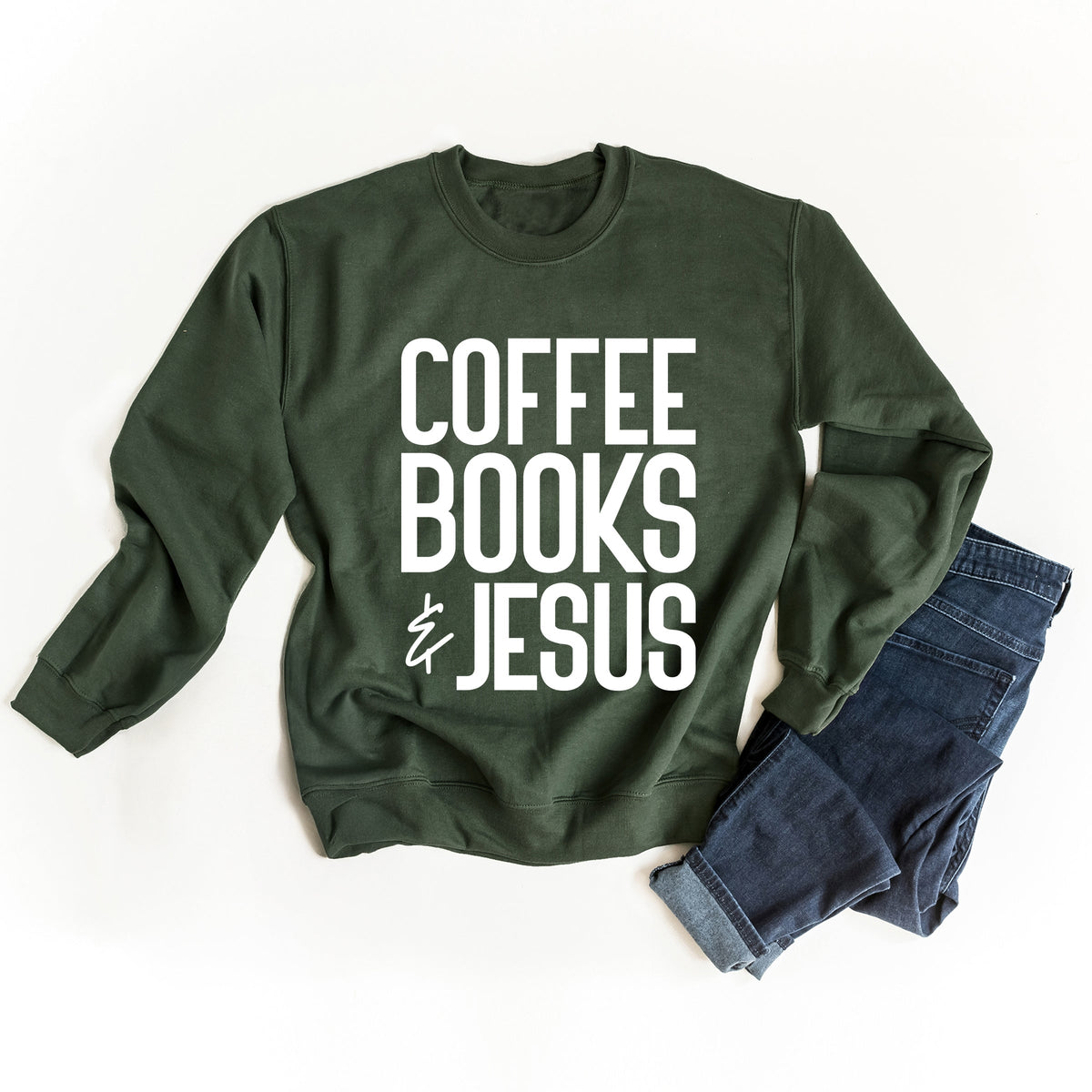 Coffee Books Jesus - Women's Graphic Sweatshirt