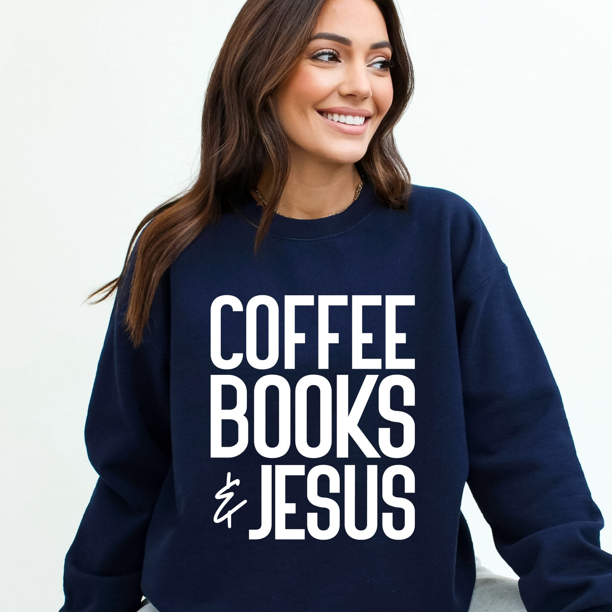 Coffee Books Jesus - Women's Graphic Sweatshirt