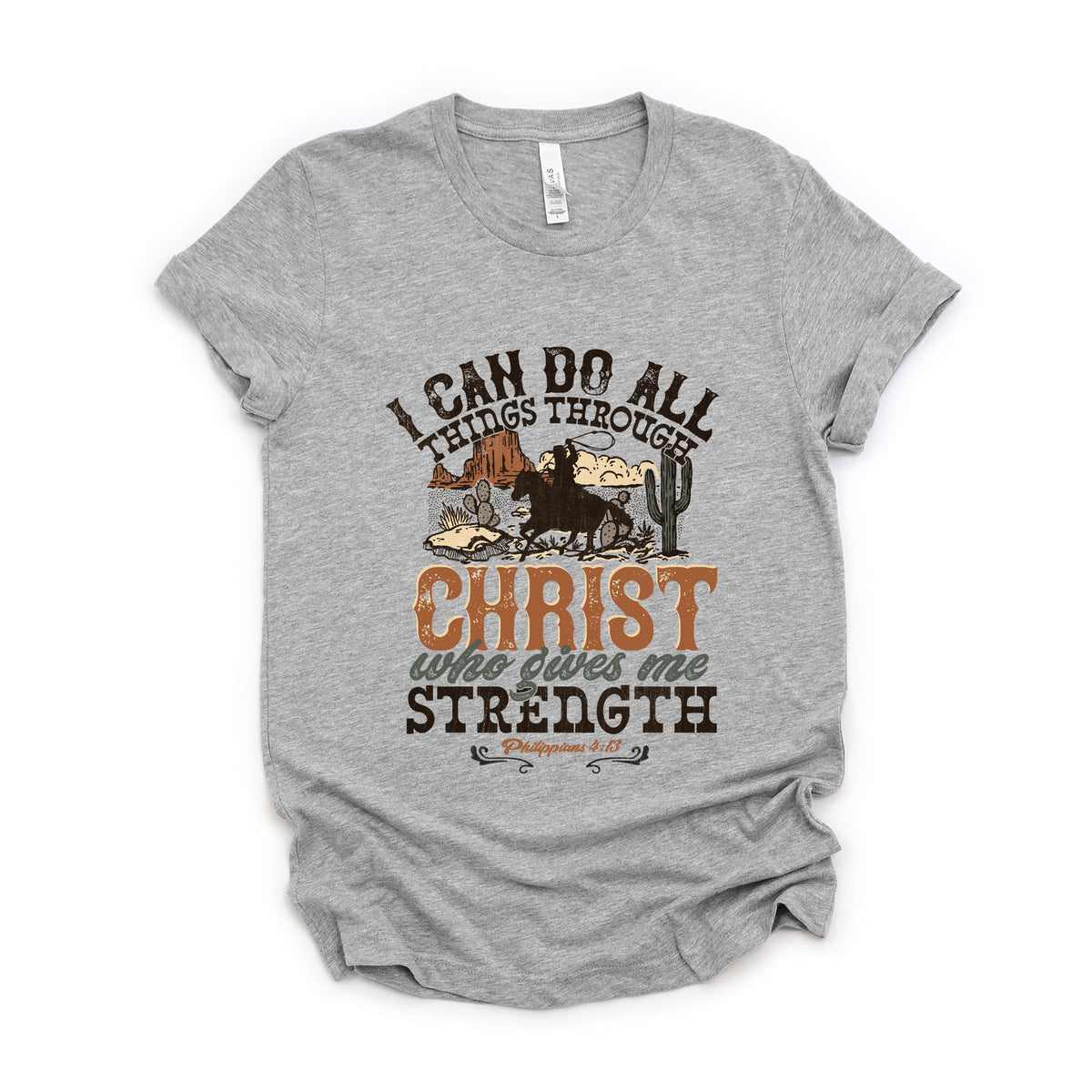 I Can Do All Things Through Christ Cowboy - Women's Short Sleeve Graphic T-Shirt