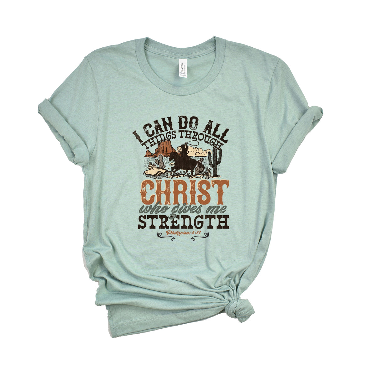 I Can Do All Things Through Christ Cowboy - Women's Short Sleeve Graphic T-Shirt