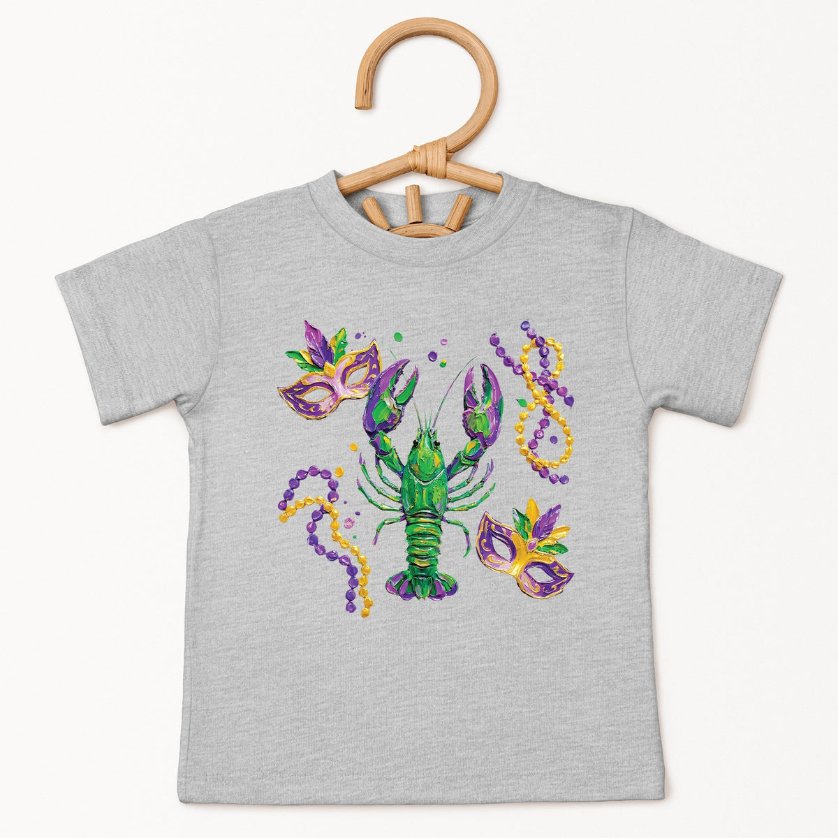 Mardi Gras Lobster Masks - Toddler Short Sleeve Graphic T-Shirt