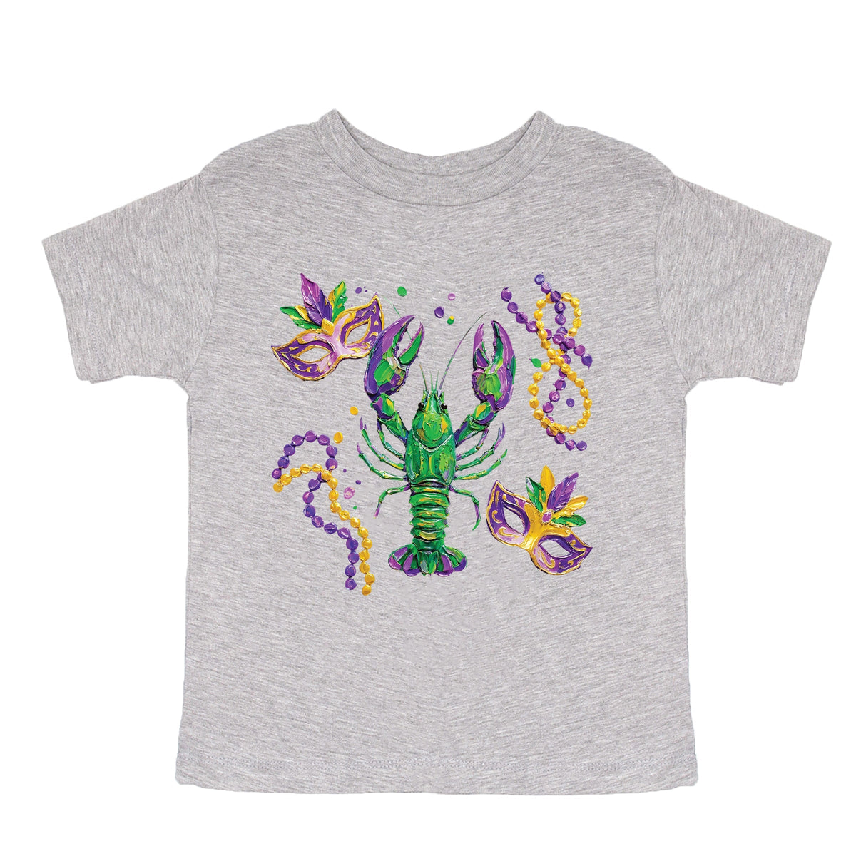 Mardi Gras Lobster Masks - Toddler Short Sleeve Graphic T-Shirt
