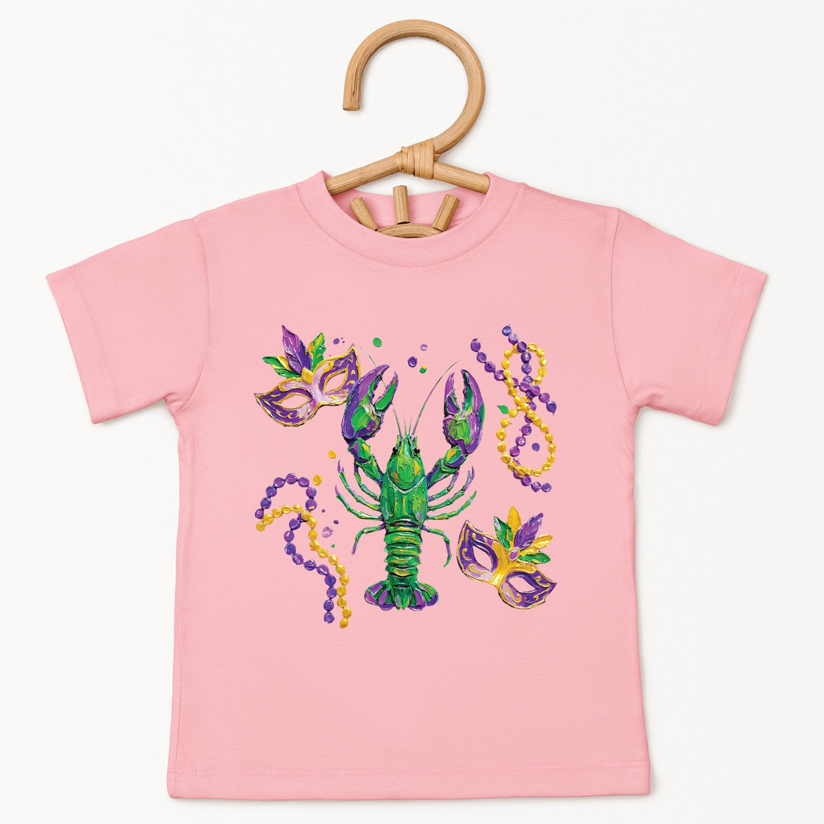 Mardi Gras Lobster Masks - Toddler Short Sleeve Graphic T-Shirt