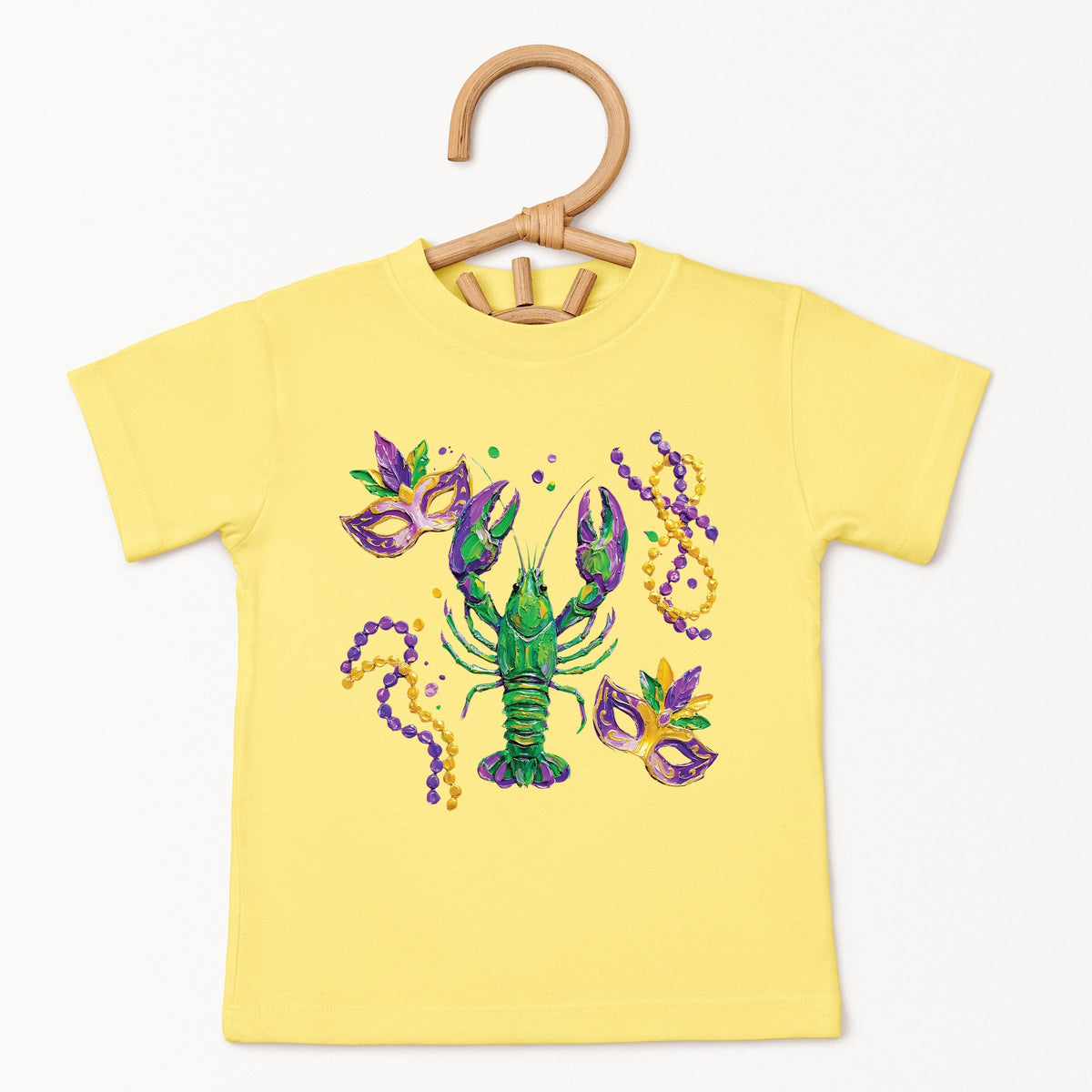 Mardi Gras Lobster Masks - Toddler Short Sleeve Graphic T-Shirt